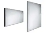 Nimco Zrcadla - Zrcadlo s LED osvětlením, 120x70 cm, hliník/černá ZPC 13006-90