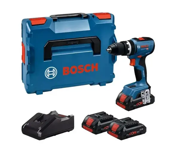 Bosch Nářadí - 18V AKU vrtačka s příklepem, 3x aku 4,0 Ah ProCORE, nabíječka 06019N3308