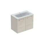 Geberit Selnova Square - Umyvadlová skříňka 64x79x48 cm, s umyvadlem, 2 dvířka, světlý ořech hickory 501.259.00.1