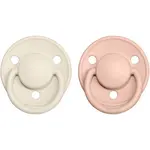 BIBS De Lux Natural Rubber Size 1: 0+ months cumlík Ivory / Blush 2 ks