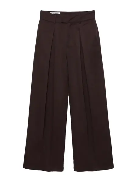 Pull&Bear Plisované nohavice  burgundská