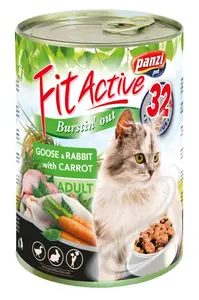 FitActive Goose & Rabbit konzerva pro kočky 24 x 415 g