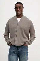 Kardigan s příměsí kašmíru Liu Jo pánský, hnědá barva, QF5171.MA23P
