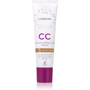 Lumene CC Color Correcting Cream CC krém pro jednotný tón pleti SPF 20 odstín 5 Deep Tan (Warm) 30 ml