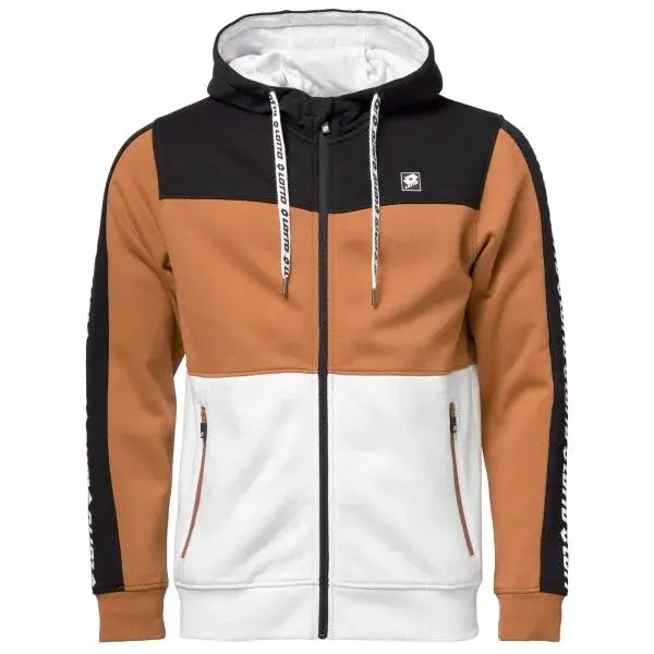 Lotto ZITAN Pánska celorozopínacia mikina, hnedá, veľkosť