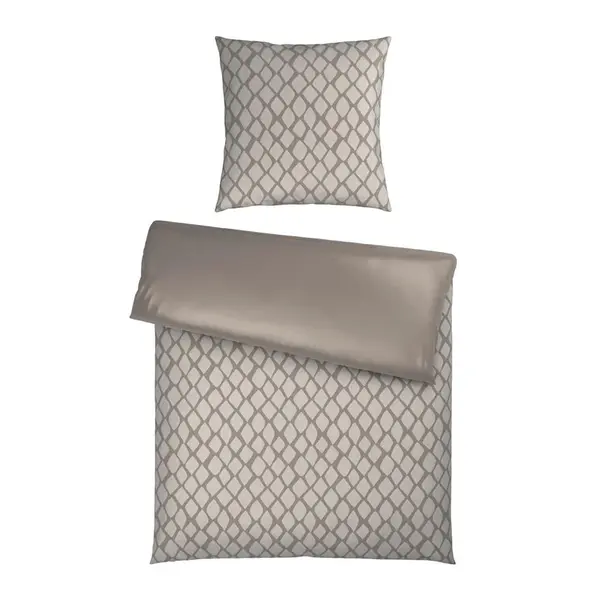 Dieter Knoll OBOUSTRANNÉ POVLEČENÍ, satén, barvy stříbra, bílá, 155/220 cm