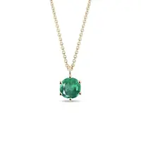 Zlatý prívesok s okrúhlym smaragdom KLENOTA