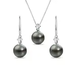 Set z bieleho zlata s tahitskou perlou a diamantmi KLENOTA