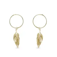 Náušnice kruhy s lístkami KLENOTA