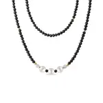 Náhrdelník z černých spinelů a perel ve zlatě KLENOTA