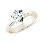 Prsten s 1ct přírodním diamantem ve žlutém zlatě KLENOTA