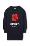 Dětské šaty s příměsí vlny Kenzo Kids tmavomodrá barva, mini, oversize, K61356