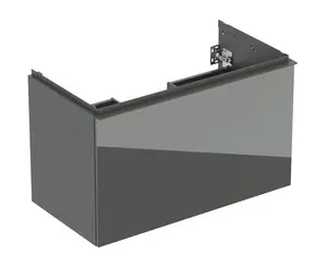 Geberit Acanto - Umývadlová skrinka, 89x54x48 cm, 2 zásuvky, sklo/lávová 503.005.JK.2