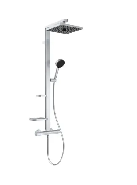 Ideal Standard Ceratherm ALU+ - Sprchový set s termostatom, 26x26 cm, 2 prúdy, strieborná BE210SI