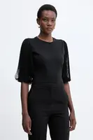 Bavlněná halenka Twinset dámská, černá barva, hladká, 252TT2310