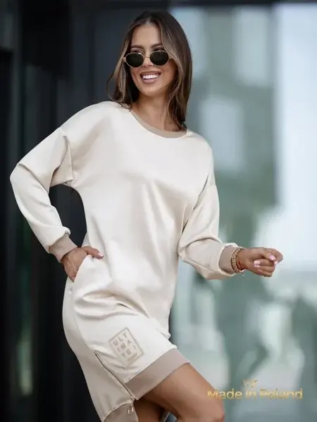 Resti Gravity Core Sweatshirt Dress with Side Zipper