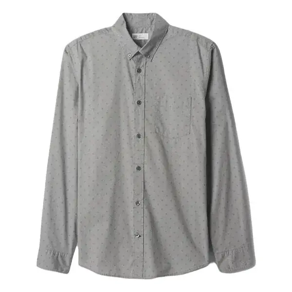 GAP STRETCH POPLIN Pánska košeľa, sivá, veľkosť