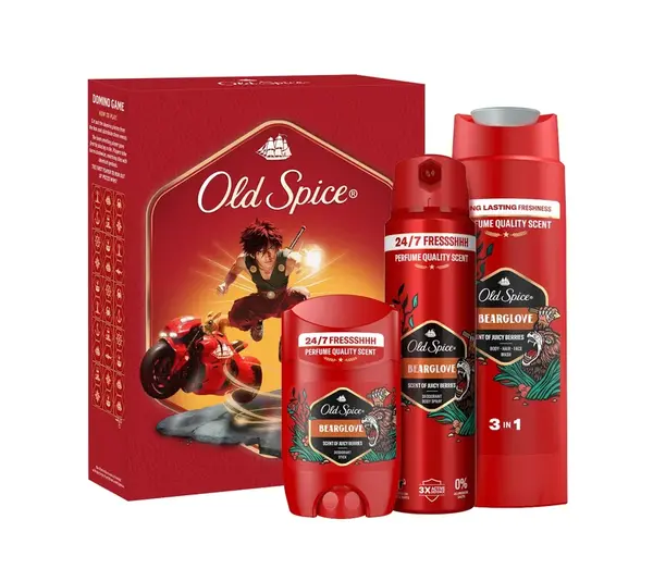 Old Spice Xmass sada Bearglove deodoranty a sprchový gel 3 ks
