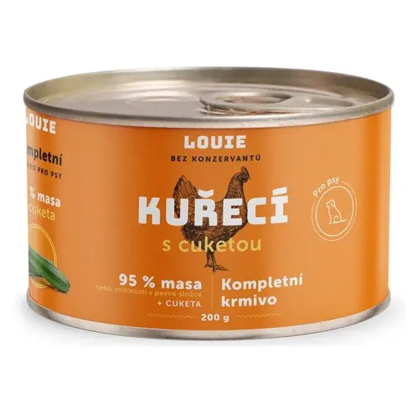 LOUIE KURACIE S CUKETOU 200 G Konzerva pre psov, oranžová, veľkosť