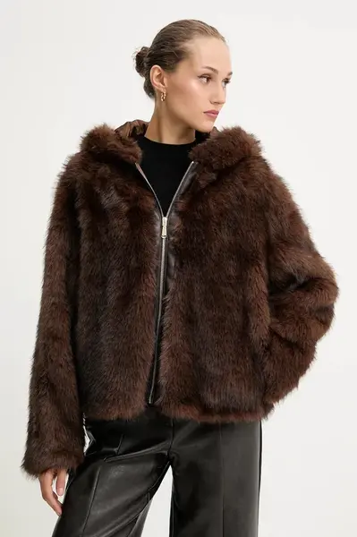 Bunda Blugirl Blumarine hnědá barva, přechodná, RF5240.E1094