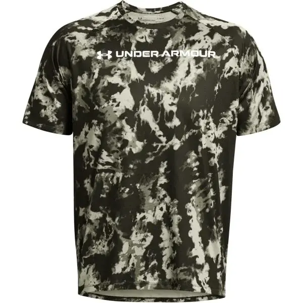 Under Armour TECH ABC CAMO Pánske tričko s krátkym rukávom, khaki, veľkosť L