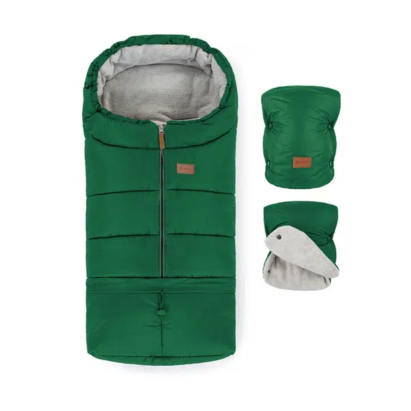 PETITE&MARS Set zimní fusak Jibot 3v1 + rukavice na kočárek Jasie Juicy Green Horizontal