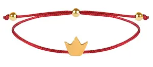 Troli Šňůrkový náramek Korunka červená/zlatá