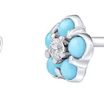 Silvego Stříbrné náušnice kytičky Helene SILVEGOB70528SBDT