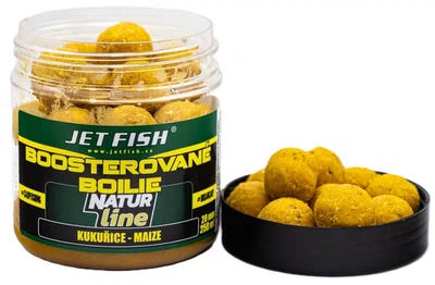 Jet fish boosterované boilie natur line 250 ml 20 mm - kukuřice