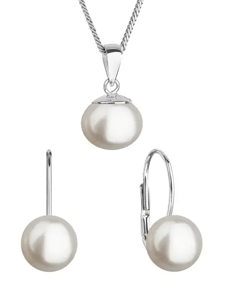 Evolution Group - Pavona Sada stříbrných šperků s pravými perlami 29081.1 (náušnice, řetízek, přívěsek)