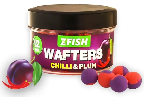 Zfish vyvážené boilies balanced wafters 20 g 12 mm - chilli-plum