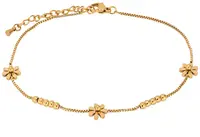 Troli Jemný pozlacený řetízek na nohu s květinami 25 cm