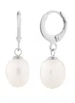 Preciosa Něžné stříbrné náušnice kruhy s říčními perlami Pearl Heart 5357 01