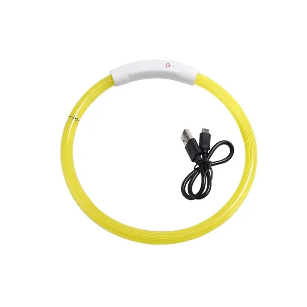 Reedog Full Light USB dobíjecí svítící obojek pro psy a kočky - žlutá - L