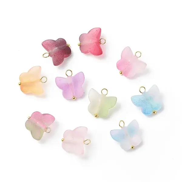 Frosted Two Tone Spray Painted Transparent Acrylic Pendants