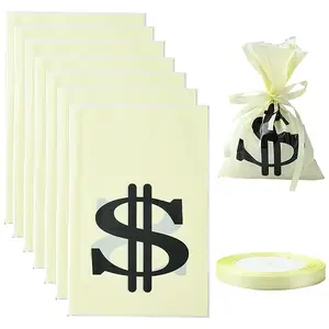 100Pcs OPP Cellophane Black Dollar Sign Packaging Bags