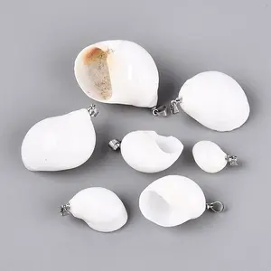 Brass & Natural Spiral Shell Pendants