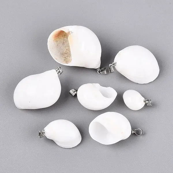 Brass & Natural Spiral Shell Pendants