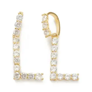 Brass Micro Pave Clear Cubic Zirconia Pendants