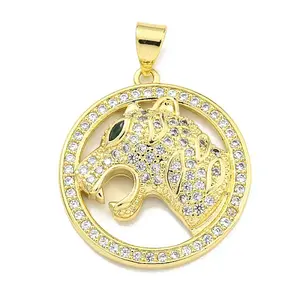 Brass Micro Pave Cubic Zirconia Pendants