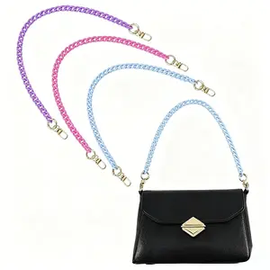 3Pcs 3 Colors Opaque Acrylic Curb Chains Bag Decorative Chains