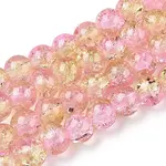 Spray Painted Crackle Glass Beads Strands