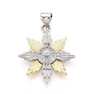 Brass Micro Pave Clear Cubic Zirconia Pendants