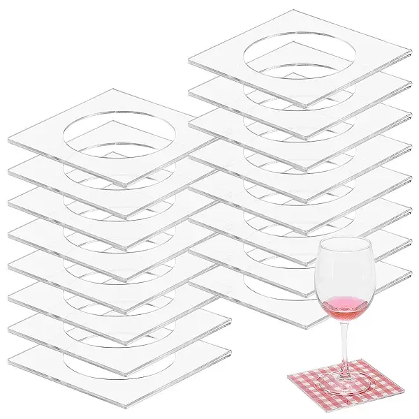16Pcs Acrylic Cocktail Coaster