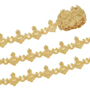 7.8 Yards Polyester Embroidery Flower Lace Trim