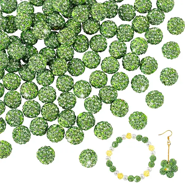 100Pcs Polymer Clay Rhinestone Beads