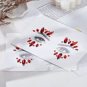2 Sheets Acrylic Face Gems Stickers