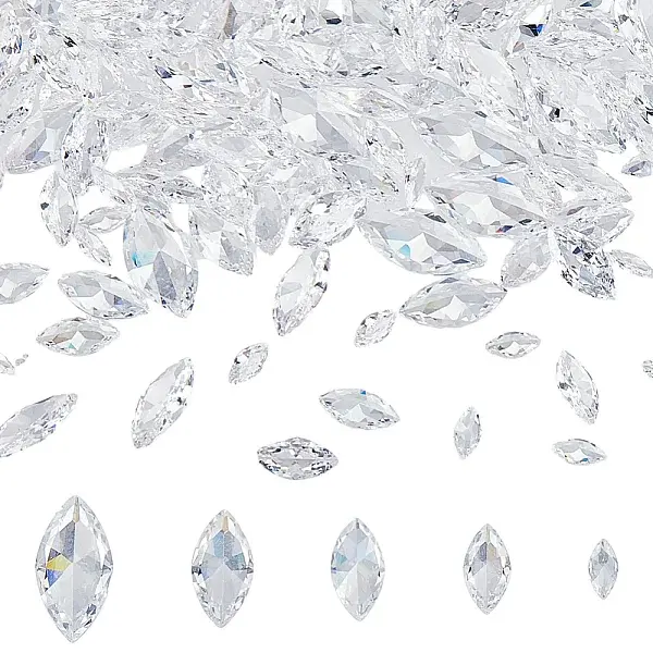 150Pcs Cubic Zirconia Pointed Back Cabochons