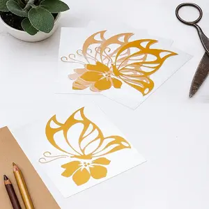 4 Sheets Butterfly PET Waterproof Car Stickers