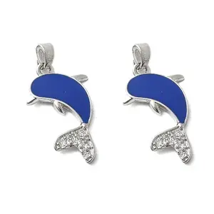 Brass Micro Pave Cubic Zirconia with Enamel Pendants